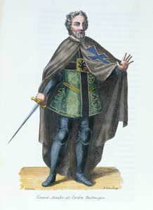 Velmistr Řádu německých rytířů, ilustrace z Histoire et Costumes des Orders Monastiques od Pierra Helyota (1660-1716), 1842 od French School