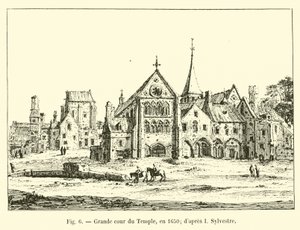 Velké nádvoří chrámu, v roce 1650; po mně Sylvester od French School