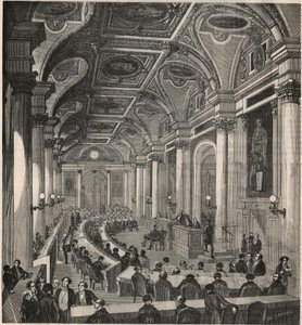 Velká zasedací místnost na Státní radě v Paříži - rytina v „Tableau-de-Paris“ od Edmonda Texiera 1852 od French School
