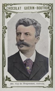 Guy de Maupassant, spisovatel (barevná fotografie) od French School