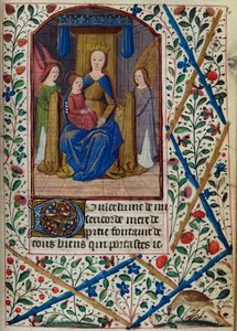H/L-3-3 fol. 148r Panna a dítě, z Knihy hodin, Použití Paříže, polovina 15. století od French School