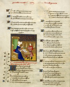 Harley 4431, f.261v Christine de Pisan a její syn, ilustrace z 