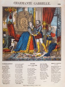 Henri IV (1553-1610), král Francie a jeho paní Gabrielle dEstrees (1573-99) od French School