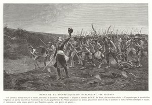 Henri de la Rochejaquelin namlouvá své vojáky, Vendee Revolt, Francie od French School