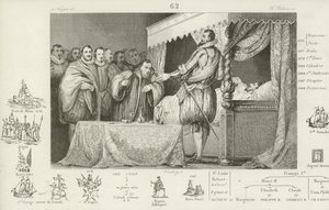 Jindřich III Francie na smrtelné posteli, 1589 od French School