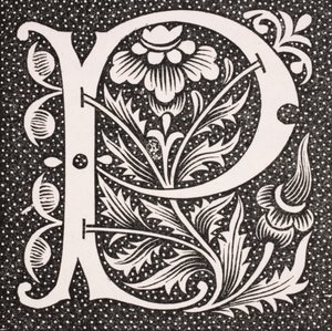 Historické písmeno „P“ z „Le Moyen Age et La Renaissance“ od Paula Lacroixe (1806-84) publikované v roce 1847 od French School
