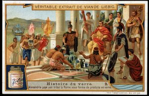 Historie skla: Alexandrie vzdává hold Římu v podobě sklářských výrobků - Liebig Chromolitografie od French School