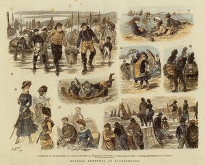 Prázdninové skici ve Scarborough (barevná litografie) od French School