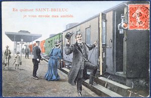 Pohlednice z dovolené v Saint-Brieuc, asi 1910 (podle fotografie) od French School