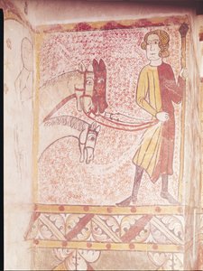 Jezdec držící otěže tří koní, od severní zdi, c.1265 od French School