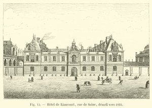 Hôtel de Liancourt, rue de Seine, zničen kolem roku 1825 od French School
