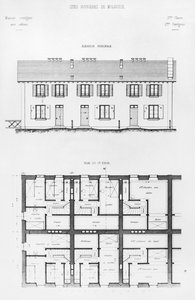 Obytná zástavba v Mulhouse, konec 19. století od French School