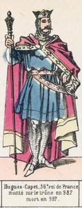 Hugues-Capet, 36. král Francie, nastoupil na trůn v roce 987, zemřel v roce 997 (barevná rytina) od French School