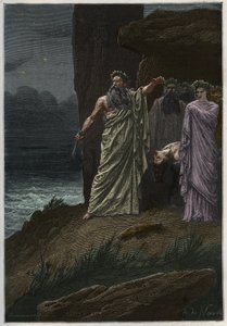Lidská oběť druida po Alphonse de Neuville - Druidové nabízející lidské oběti - rytina z „“ Historie Francie vyprávěná mým vnoučatům““ – od Francoise Guizota – 1872-1876 od French School