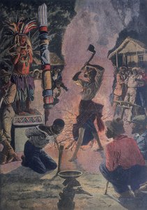 Lidská oběť při obřadu vúdú, La Fayette, Louisiana, USA od French School