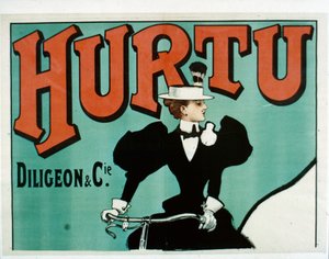 Plakát Hurtu Bicycle, pouze horní polovina, kolem roku 1899