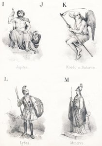 ; IJ K L M: Jupiter, Krodo, Lybas, Minerva od French School