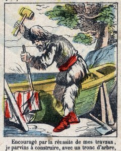 Ilustrace ke knize Daniela Defoe (De foe) „“ Robinson Crusoe““. Epinal zobrazování z konce 19. století. od French School