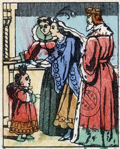 Ilustrace k „“ Riquet a la houppe““, příběh Charlese Perraulta (1628-1703), francouzského spisovatele. Dřevoryt Imaging Pellerin - Epinal, sd. Konec 19. století. od French School