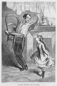 Ilustrace pro The Assommoir, A Realistic Novel, Emile Zola (rytina) od French School