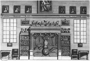 Ilustrace z Cabinet de la Bibliotheque Sainte-Genevieve od Reverenda Pere Claude Du Molinet (1620-87) 1692 od French School