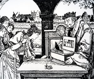 Ilustrace z Princezna a pastevec vepřů od Hanse Christiana Andersena od French School