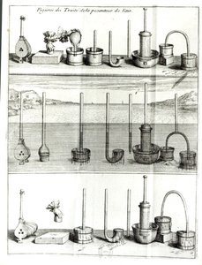 Ilustrace z Traite de la Gravanteur de lAir od Blaise Pascala (1623-62) po roce 1663 od French School