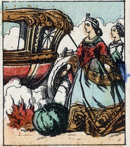 Ilustrace pohádky Charlese Perraulta „Popelka aneb Skleněný střevíček“. Dřevoryt Imaging Pellerin - Epinal, sd. Konec 19. století. od French School