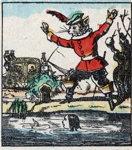 Ilustrace příběhu Charlese Perraulta „The Cat Botte“. Dřevoryt Imaging Pellerin - Epinal, sd. Konec 19. století. od French School