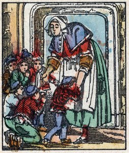 Ilustrace příběhu „Le petit poucet“ od Charlese Perraulta. Dřevoryt Imaging Pellerin - Epinal, sd. Konec 19. století. od French School