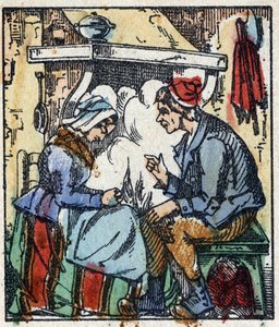 Ilustrace příběhu „Le petit poucet“ od Charlese Perraulta. Dřevoryt Imaging Pellerin - Epinal, sd. Konec 19. století. od French School