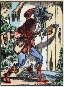 Ilustrace pohádky „Vlk, koza a sedm biketů“ Dřevoryt od Imaging Pellerin - Epinal, sd. Konec 19. století. od French School