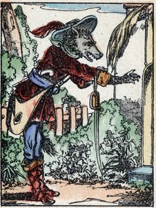Ilustrace pohádky „Vlk, koza a sedm biketů“ Dřevoryt od Imaging Pellerin - Epinal, sd. Konec 19. století. od French School