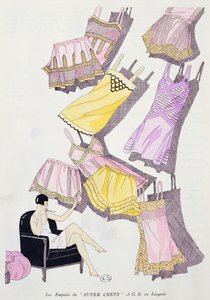 Ilustrace spodního prádla z módního časopisu Art, Gout, Beaute, červenec 1926. od French School