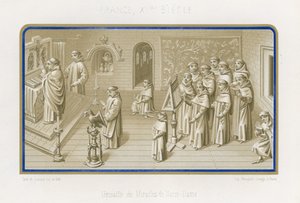 Obrázek v grisaille ze Zázraků Panny Marie od French School