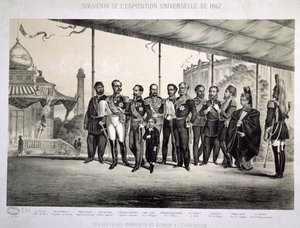 Císařští a královští návštěvníci na Světové výstavě v Paříži, 1867 od French School
