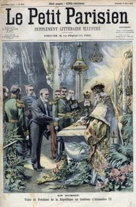 V Rusku: návštěva prezidenta Emila Loubeta (1838-1929) u hrobky Alexandra III. (1845-1894), ruského císaře, v „Le petit Parisien““ od French School