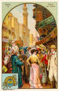 Na bazaru v Káhiře (chromolitho) od French School