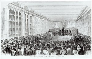 Inaugurace Ecole Normale Superieure v Paříži z Les Tableaux de Paris od Texiera, 1852 od French School