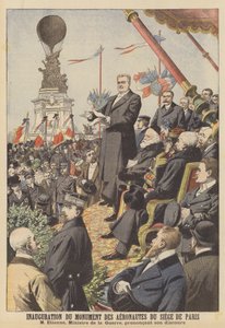 Inaugurace pomníku letců z obležení Paříže (barevné lito) od French School