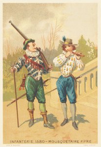 Pěchota, mušketýr a Fife v roce 1580 od French School