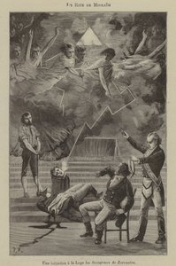 Zasvěcení v lóži obřadu Misraim (rytina) od French School