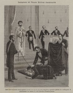 Zasvěcení velkého vyvoleného dokonalého a vznešeného mistra (rytina) od French School