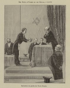 Zasvěcení Mark Master Mason v York Rite (rytina) od French School