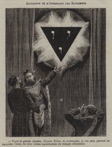 Zahájení záměru stavby (rytina) od French School