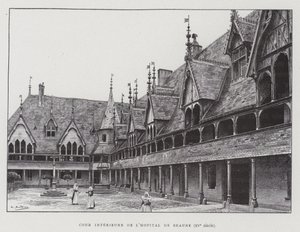 Vnitřní nádvoří Hospices de Beaune od French School