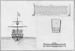 Vnitřní příď nádoby, ilustrace z Atlasu de Colbert, deska 46 od French School
