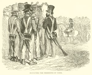 Inspecting the Federalates of Paris (rytina) od French School