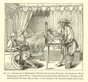 Nástroje matematické přesnosti pro provádění portrétů (rytí) od French School