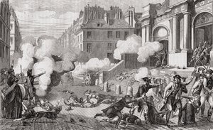 Povstání dne 13. Vendemiaire, rok IV, 5. října 1795, z „Histoire de la Revolution Francaise“ od Louise Blanca (1811-82) od French School